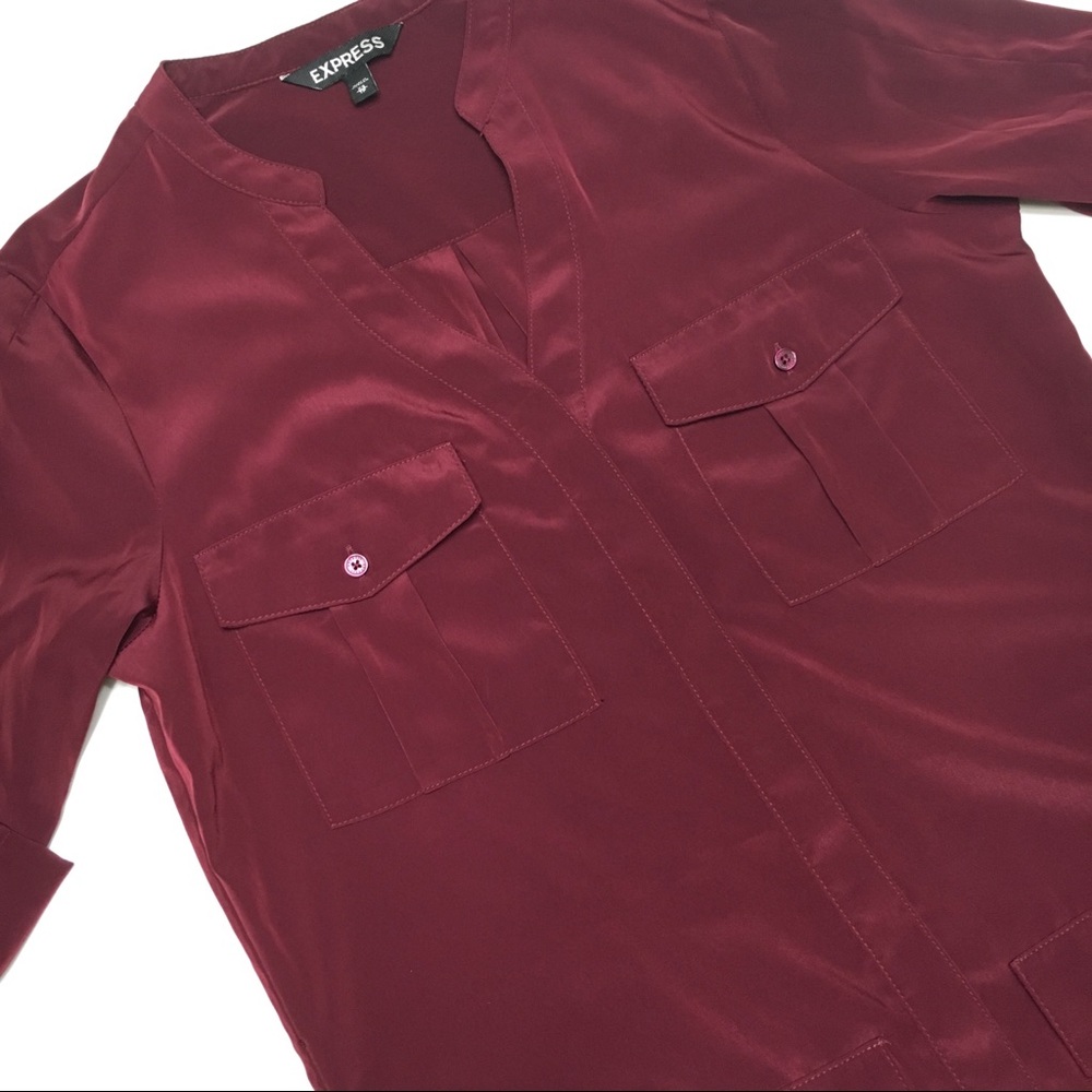 Express Burgundy 4-Pocket Shift Dress, Sz XS